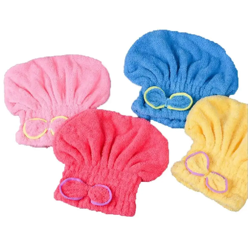 Милая шапочка для ванны с бантиком утолщенная мытья волос быстросохнущее