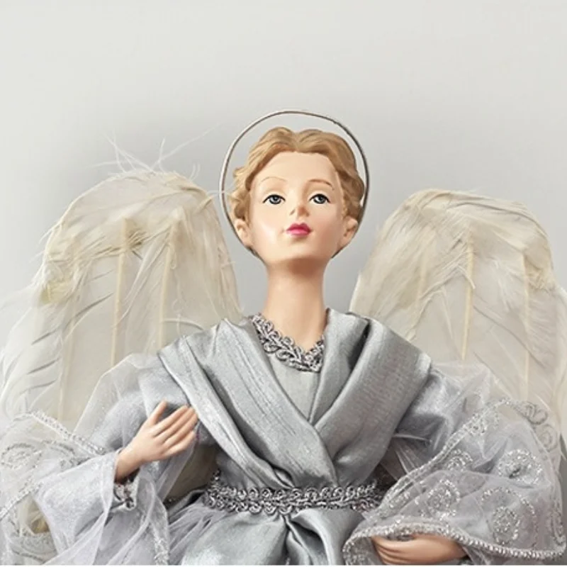 

angel doll tree top star Christmas Ornaments Crafts with Wing Home Natal Decorations Festive Birthday Gift for Kids Decor Noel