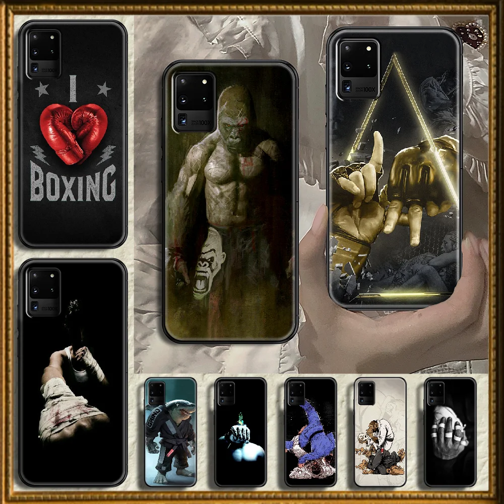 Mixed Martial Arts MMA Phone case For Samsung Galaxy Note 4 8 9 10 20 S8 S9 S10 S10E S20 Plus UITRA Ultra black soft hoesjes