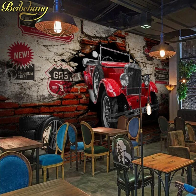 3d обои для фото в стиле ретро Ретро стиль авто gebrochene волшебная палочка пейзаж