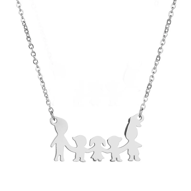 Модное ожерелье с подвеской для девочек мальчиков пап мам из нержавеющей стали