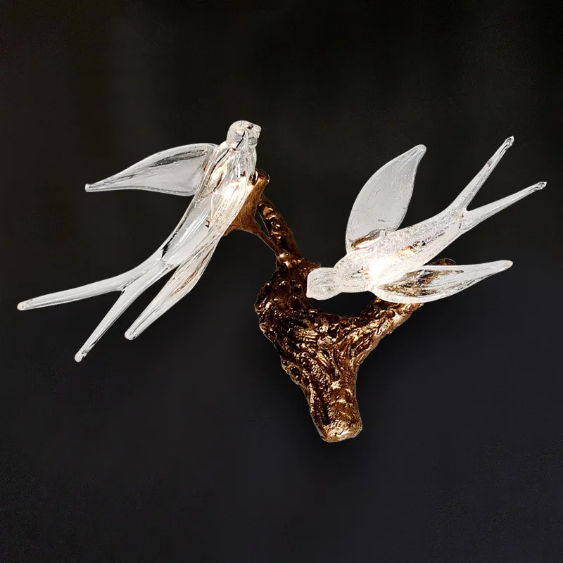 

Nordic Luxury Crystal Bird Wall Lamp Led Decorative Wall Sconces Living Room Wall Light Aisle Light Bedroom Bedside Wall light