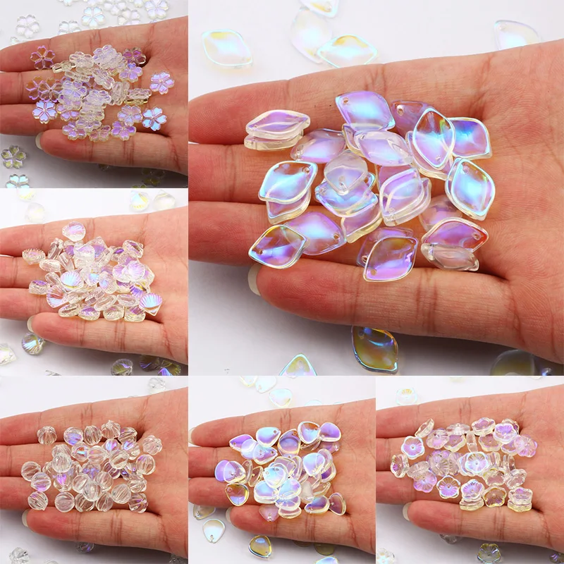 Хрустальный бисер стеклянный звезды сердце цветы листьев для самостоятельного