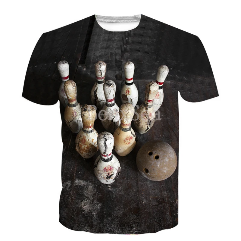 

Popular Sports Bowling 3D Full Printing Fashion T Shirt 3D Print Hip Hop Style Tshirt Streetwear Casual Summer