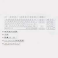 1 set minimalist white keycap for mx switch mechanical keyboard pbt dye subbed japanese key caps cherry profile