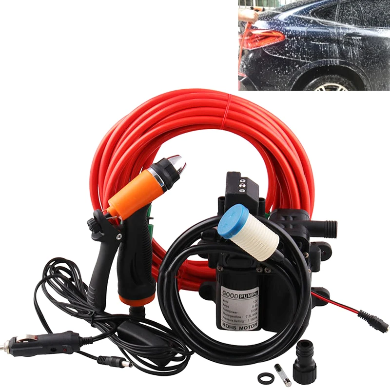 Купить Пятно Света 12В высокий Давление электрическая стиральная машина Автомойка насос набор инструментов Портативный Водяной насос Комплект ст...
