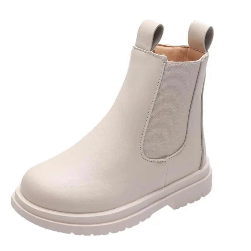 

Girls White Boots 2020 Autumn Winter Leather Boys Martin Boots Ankle Waterproof Kids Fashion Short Boots Children's Sport Shoes