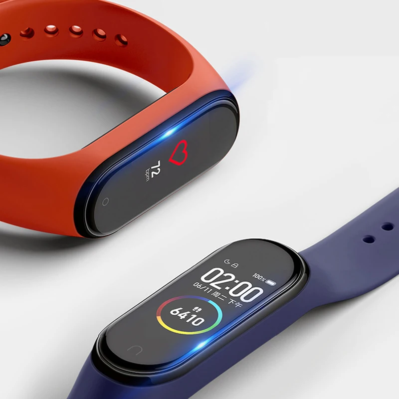 2 шт. защитная пленка из стекловолокна для Mi Band 4 защита экрана мягкая XiaoMi чехол
