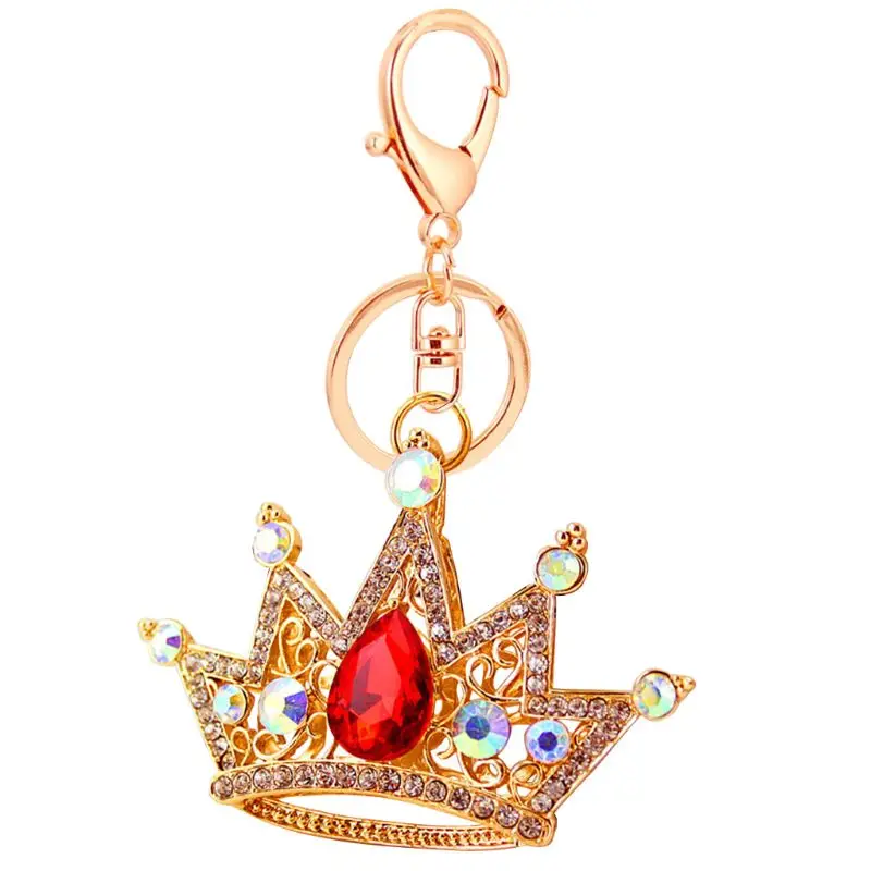 

Elegant Crown Shape Key Chain Pendant Luxurious Shining Rhinestone Fashion Style Charm Handbag Purse Widgets Gift for Girls