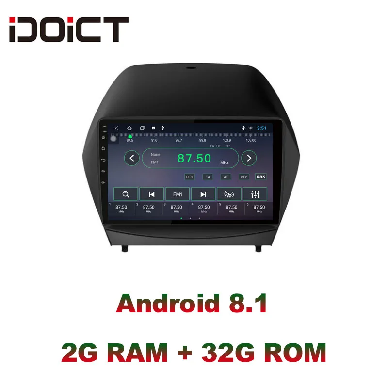 Автомобильный DVD-плеер IDOICT Android 8 1 IPS 2G + 32G GPS навигация Мультимедиа для Hyundai ix35