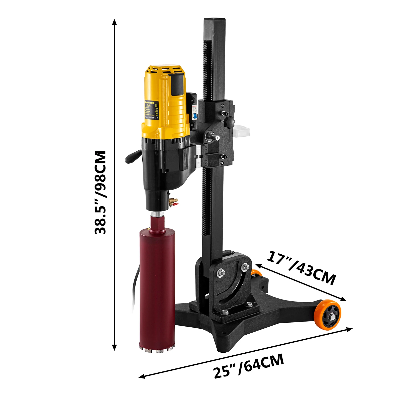 

VEVOR Core Drill Machine 305 MM 4800W Core Drill Rig Diamond Concrete Core Drill 220V 500 r/min Core Drill Rig with Stand