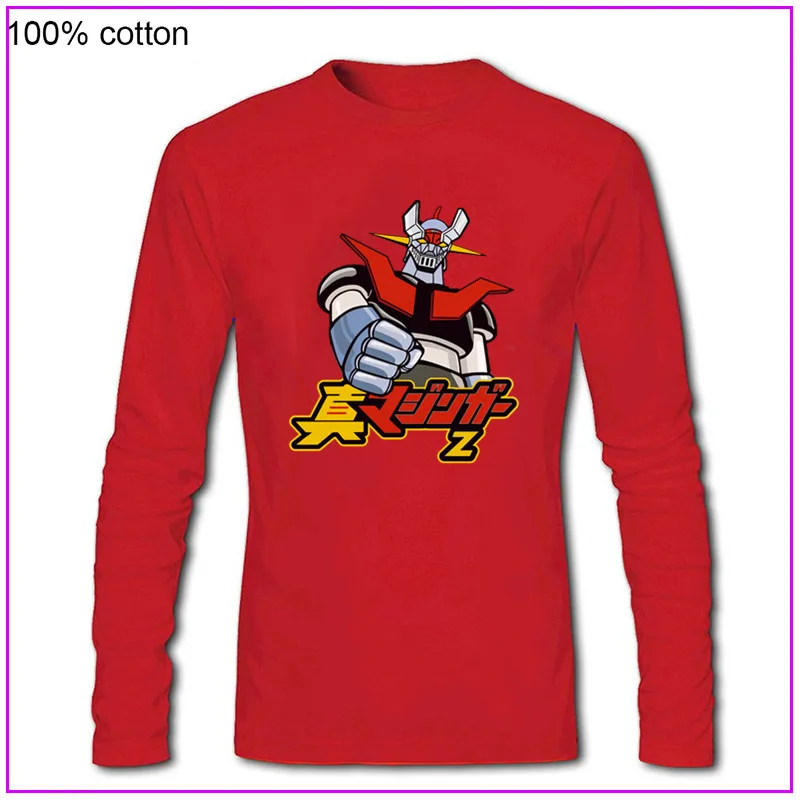 Новинка 2020 футболка из 100% хлопка с круглым вырезом японского аниме Mazinger Z длинным