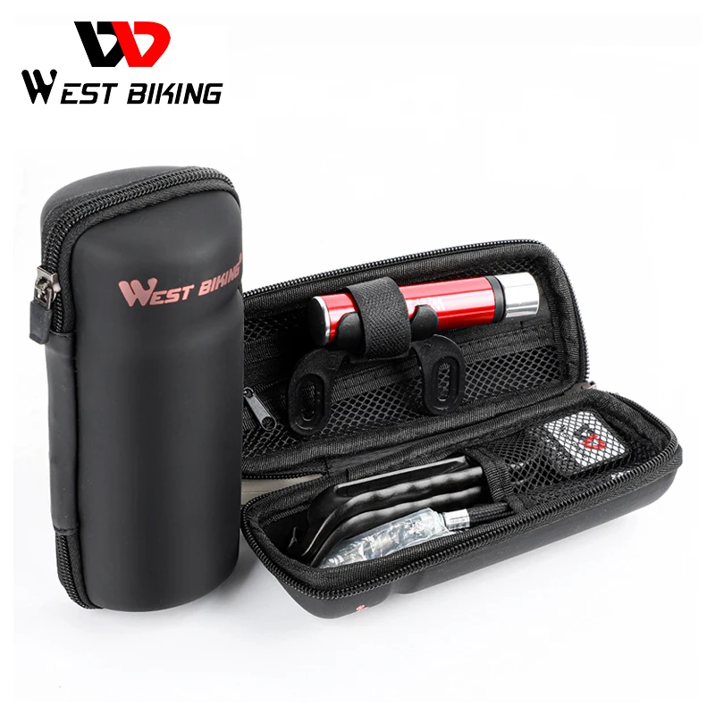 

WEST BIKING Bicycle Repair Tool Kit Bike Pump Tire Tyre Lever Cycling Repair Tools Kits Set Portable Bottle Bag Tire Repair Tool