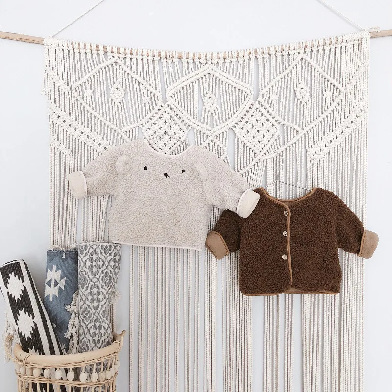 Пальто для девочек осенне зимняя верхняя одежда кашемировый свитер куртка в