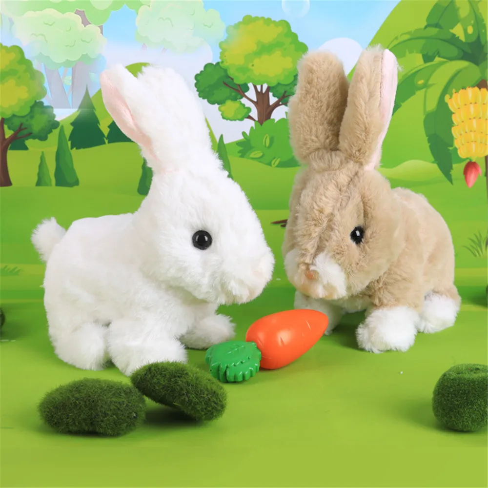 

Robot Rabbit Electronic Rabbit Plush Pet Interactive Animal Toys Walking Jumping Toys For Children Birthday Gifts without box