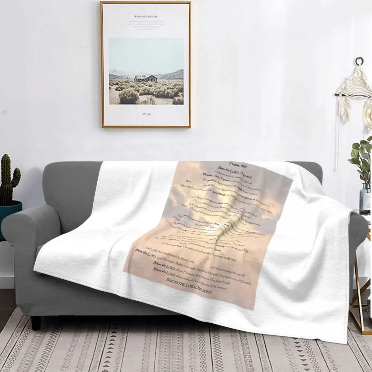 

Psalm-colcha a cuadros para cama, manta de lana a cuadros de Anime, toalla de playa de lujo, 103