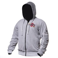 casual zipper hoodies bodybuilding sweatshirt men gym fitness cotton hooded jacket outerwear male sportswear tops autumn clothes