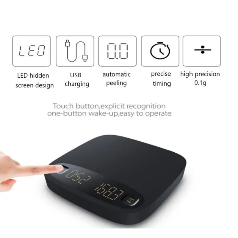 

Kitchen Scales USB Charging Hand Coffee Electronic Scale Smart Coffee Scale With Timing Function Roasting Scale