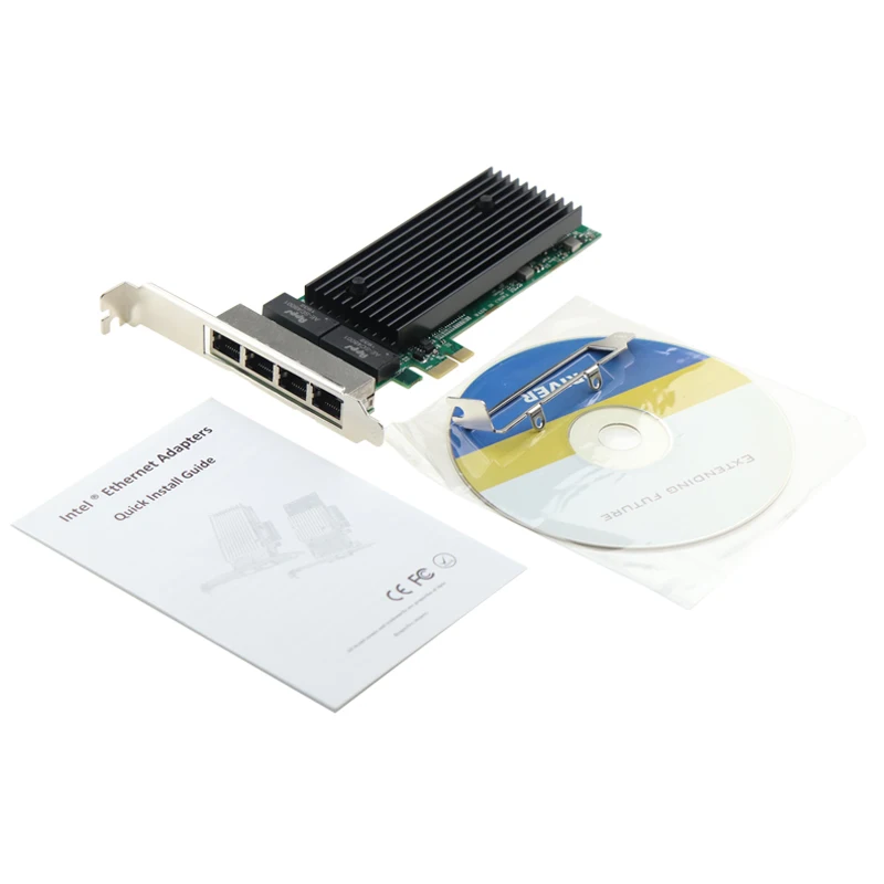 

Zeadow Intel 82576EB PCI-E X1 4 Ports RJ45 Gigabit Network Card 10/100/1000Mbps Server Network Adapter