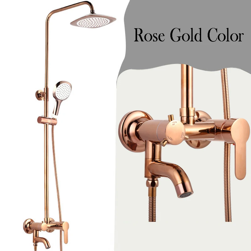 4 цвета набор душевых смесителей позолоченный кран для ванной настенный комнаты