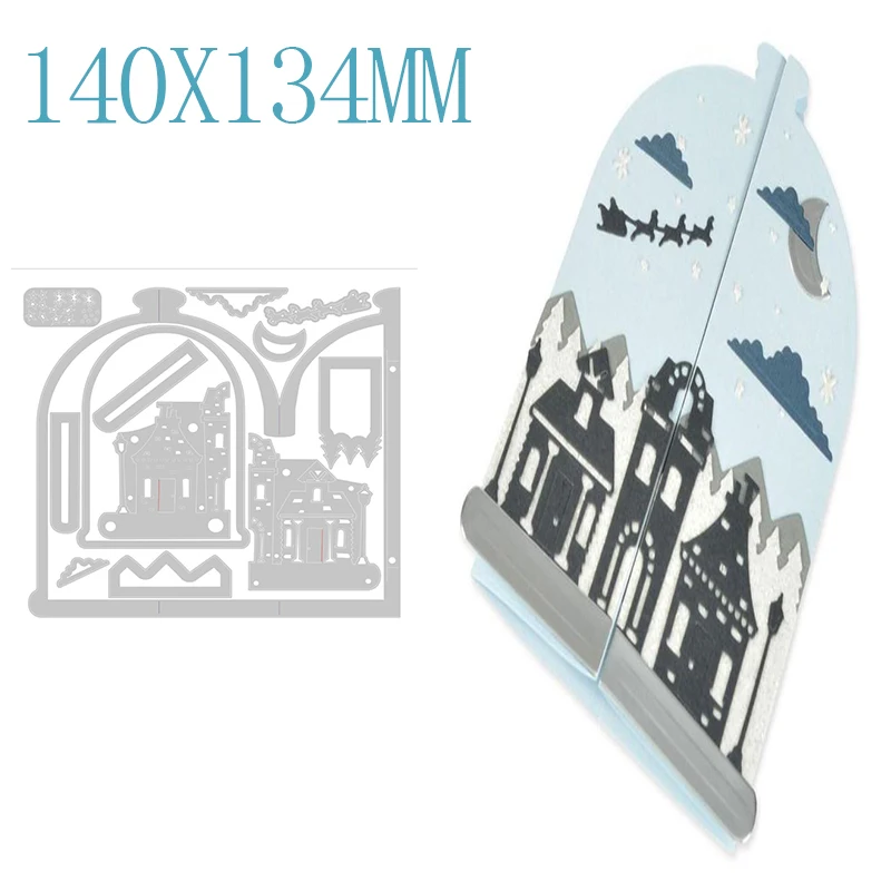 

Halloween House Metal Cutting Dies DIY Scrapbook Album Paper Card Decoration Craft Handmade Knife Die New Arrival
