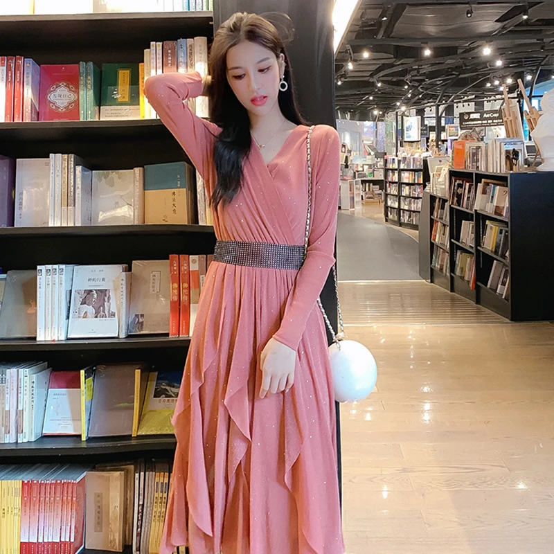 Maternity A-line Party Nursing Dress Long Sleeve Sexy V-neck Pregnancy 2020 Slim Summer New Fashion Breastfeeding | Мать и ребенок