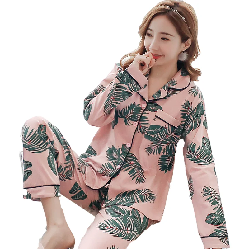

New Faux Silk Pajamas Nightwear Women Set Soft and Comfortable Cartoon Color Leisure Long Sleeve Sleepwear