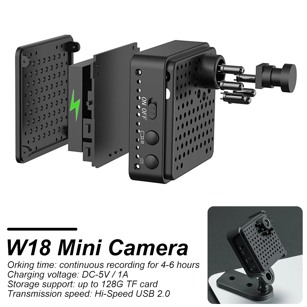 

W18 Mini Camera HD 1080P Sensor Night Vision Camcorder Indoor Motion Micro Camera Home Security Video Surveillance Wifi Camera