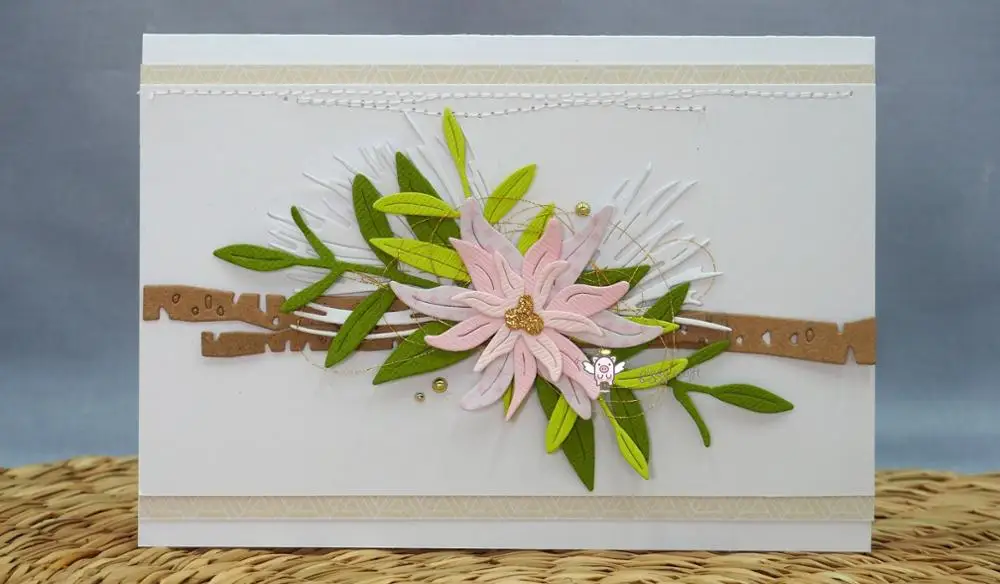 Mmao ремесла металлические стальные Вырубные штампы новые листья декоративный