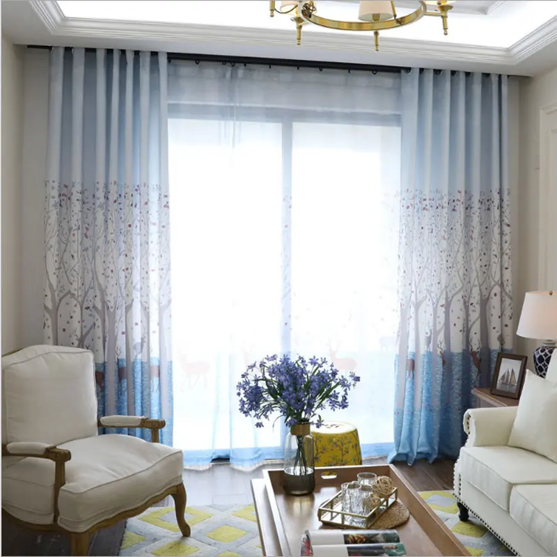 Детские шторы для гостиной спальни дерева дизайнерские занавески в детскую