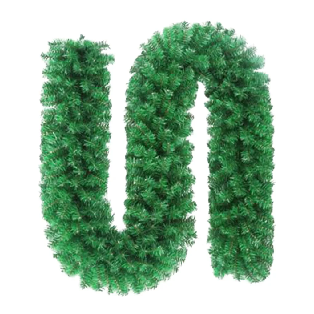 

Artificial Green Christmas Garland Wreath Xmas Home Party Christmas Decoration Pine Tree Rattan Hanging Ornament For Kids 2.7M