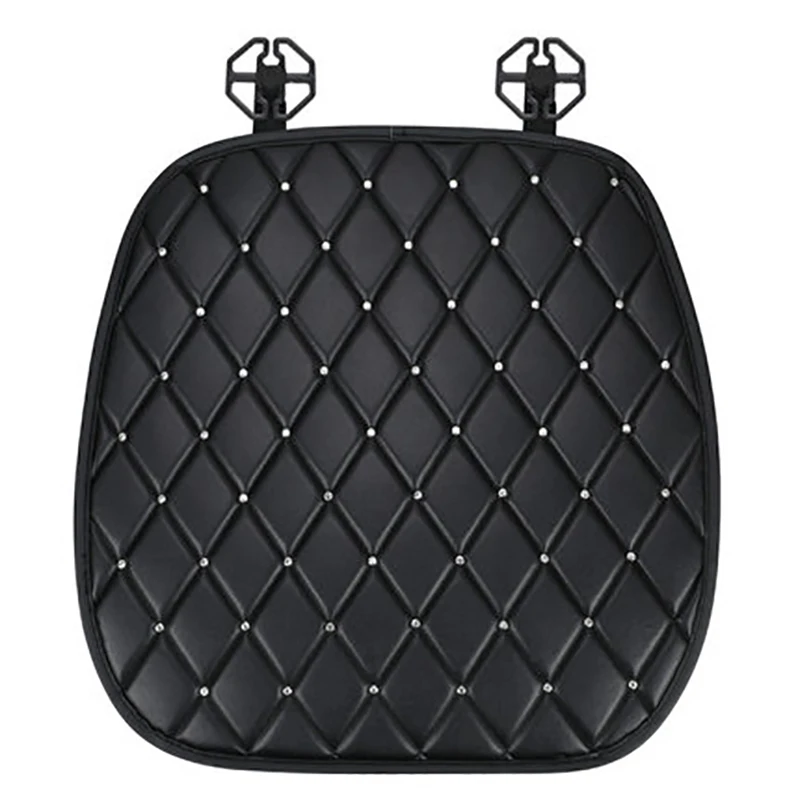1pcs Front pad Bling Crystal Универсальная автомобильная подушка для сиденья, коврик для автомобильного стула, дышащий коврик из искусственной кожи, автомобильный передний чехол на заднее сиденье, протектор черного цвета - Название цвета: 1pcs Front pad