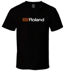 Мужская черная футболка с принтом Роланд пианино орган