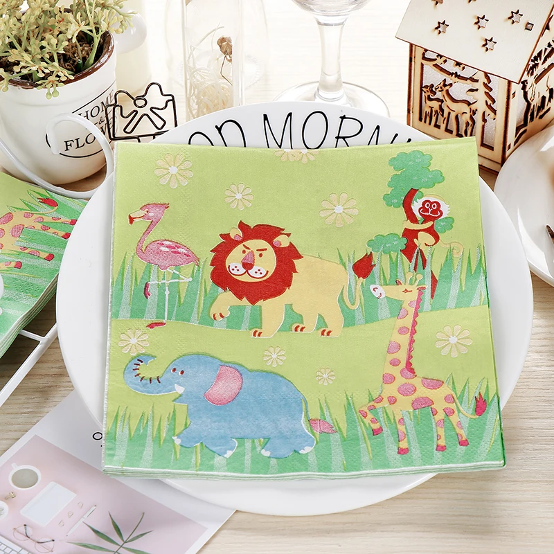 Экологичные бумажные салфетки динозавр животное космонавт для детей день