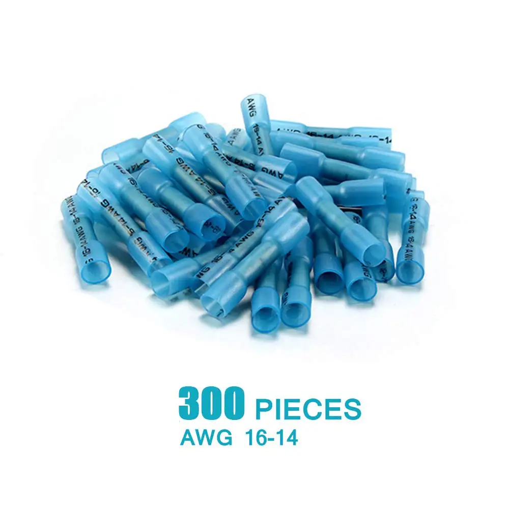300PCS Waterproof Wire Connectors Electrical Insulated Crimp Terminals Heat Shrink Butt 16-14 AWG | Обустройство дома