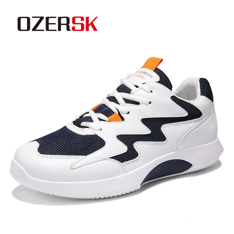 

OZERSK Sneakers Men Breathable Casual Shoes Men Comfortable Pu+Mesh Walking shoes Comfortable For Men Flat shoes Size 39~44