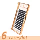 Ресницы индивидуальные для наращивания, 6 шт.лот, 12 рядов, натуральные корейские Красивые Искусственные ресницы для макияжа, для профессионалов, мягкие ресницы