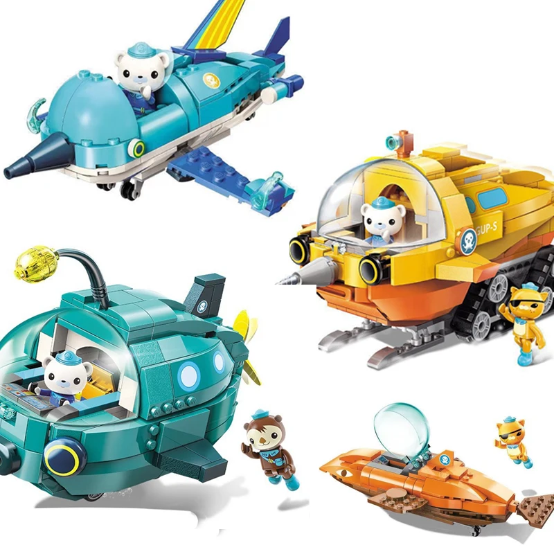 

Creative Cartoon Octonauts Submarine Barnacles Kwazii Shellington Shark Building Blocks Kit Bricks Classic Dolls Model Toys Gift