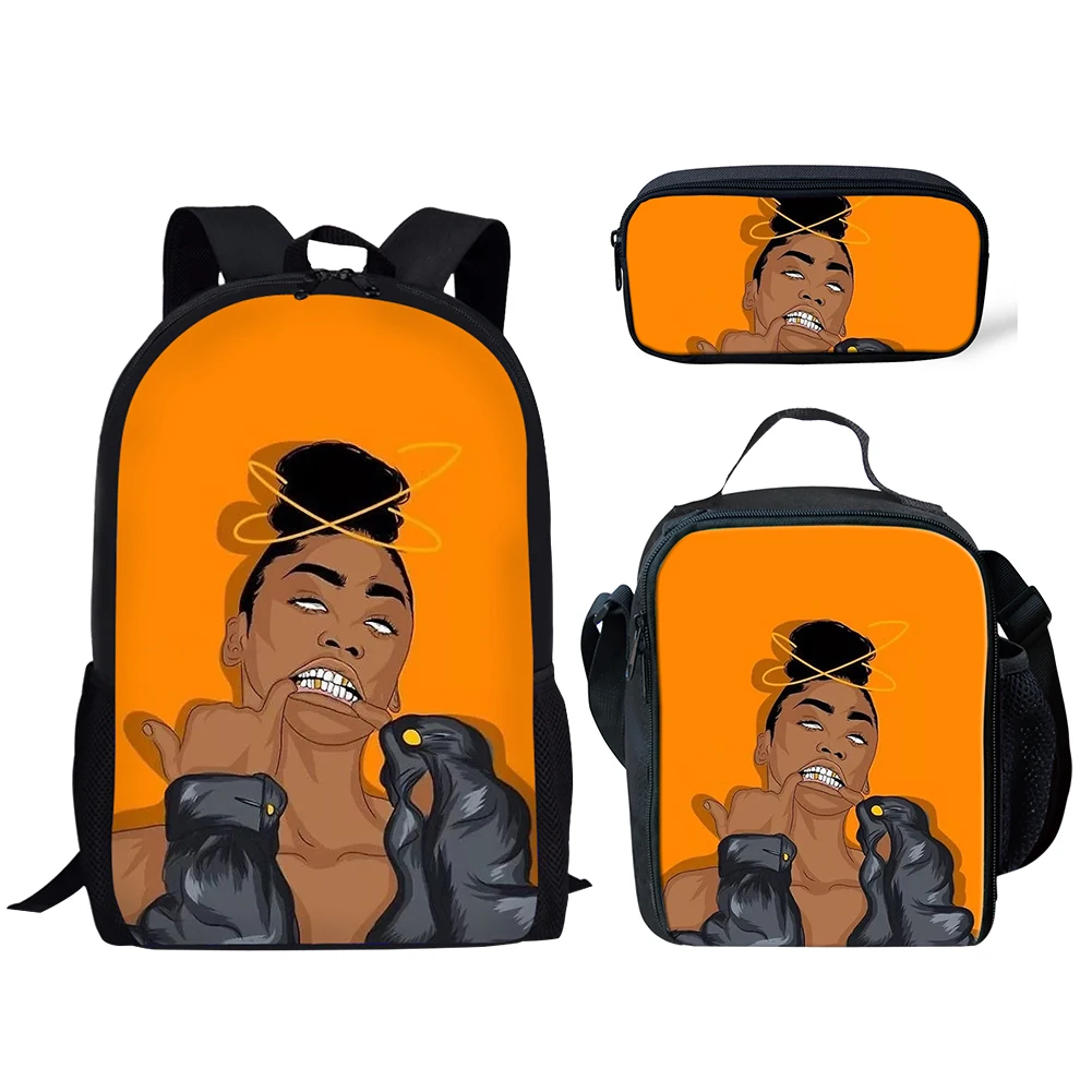 Набор с Африканской черной школьной сумкой для девочек и мальчиков-подростков