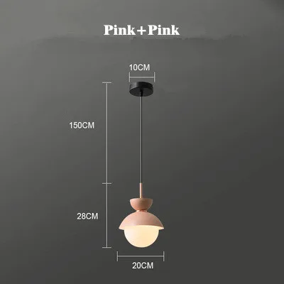 Pink Креативная Подвесная лампа в скандинавском стиле для спальни, цветная лампа для ресторана, столовой, детской комнаты, Подвесная лампа для кафе, бара, магазина, осветительная арматура - Цвет корпуса: Pink