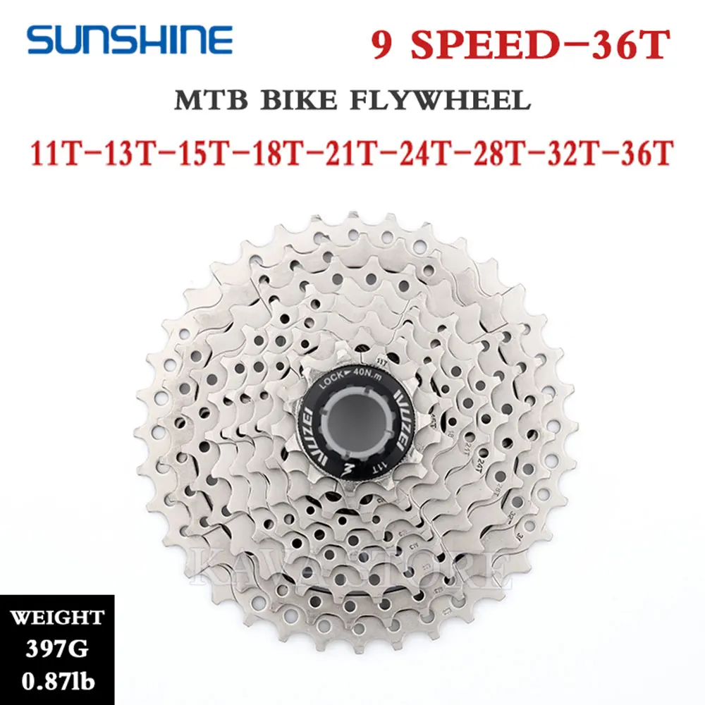 Кассета для горного велосипеда Sunshine 9 В K7 маховик 9S цепь HG53 25T 28T 32T 36T 40T 42T 46T 50T