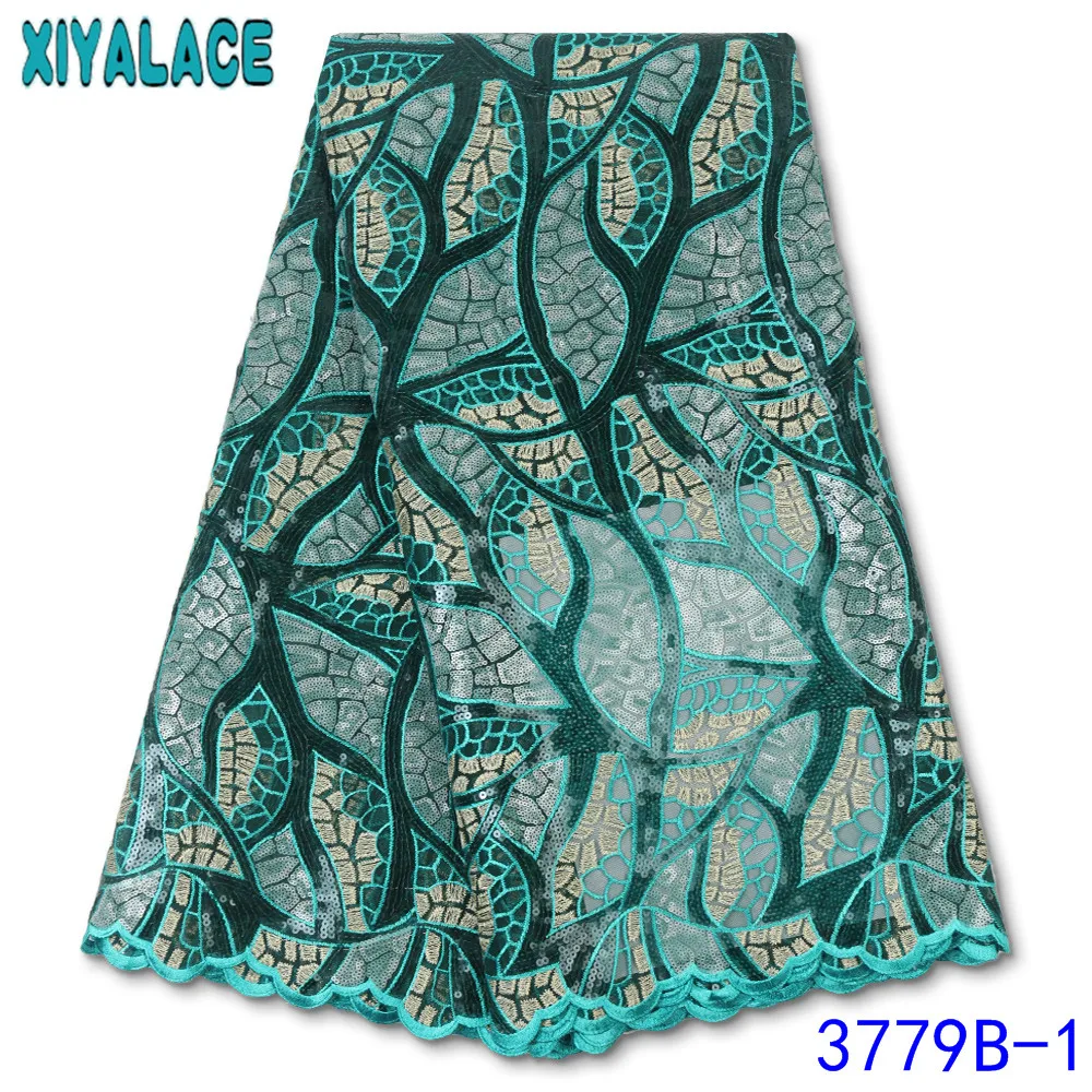 

High Quality African Lace Fabric 2020 Sequins Lace Fabrics Sequence Lace Fabric for Bridal Nigerian Net Lace Fabric KS3779B