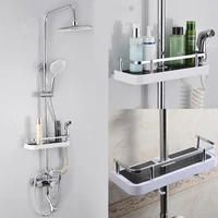 1pc shower storage bathroom shelf rack shampoo bath towel tray single tier shower head holder bathroom accessories