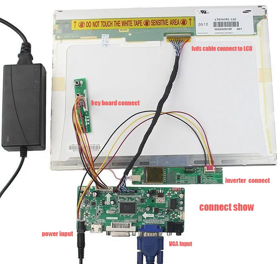 Плата контроллера M.NT68676 для VGA DVI совместимая с ЖК-дисплеем B154EW02 V0/V1/V2/V3/V4/V5/V6/V7/V3 HW9A