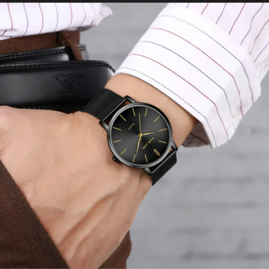 Leisure couples watch Male and female students watch male trend star quartz watch waterproof ultra-thin male watch couple gift