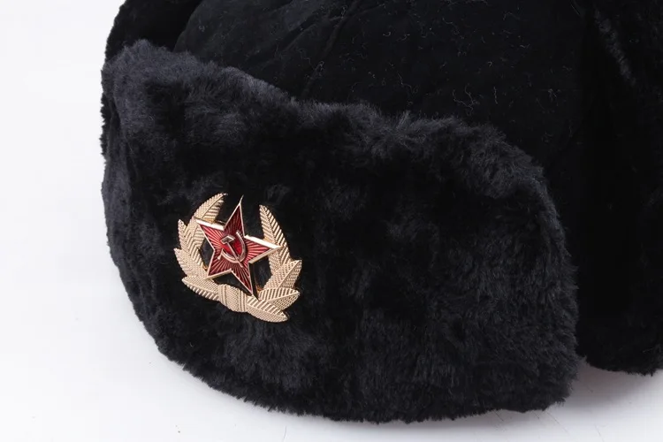 Шапки ушанки с символом Советской армии|Мужские шапка-бомбер| |