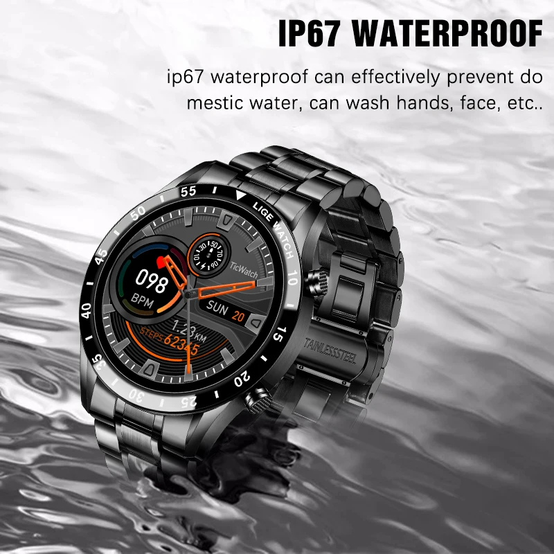 

Смарт-часы LIGE мужские с сенсорным экраном, водостойкие, IP67, Bluetooth