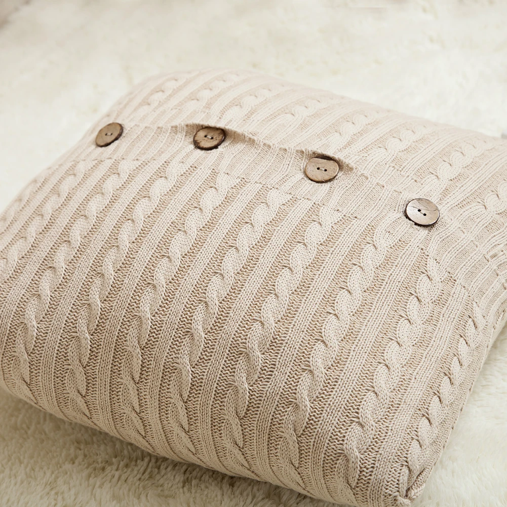 Европейская классическая вязаная наволочка для подушки декоративная квадратная