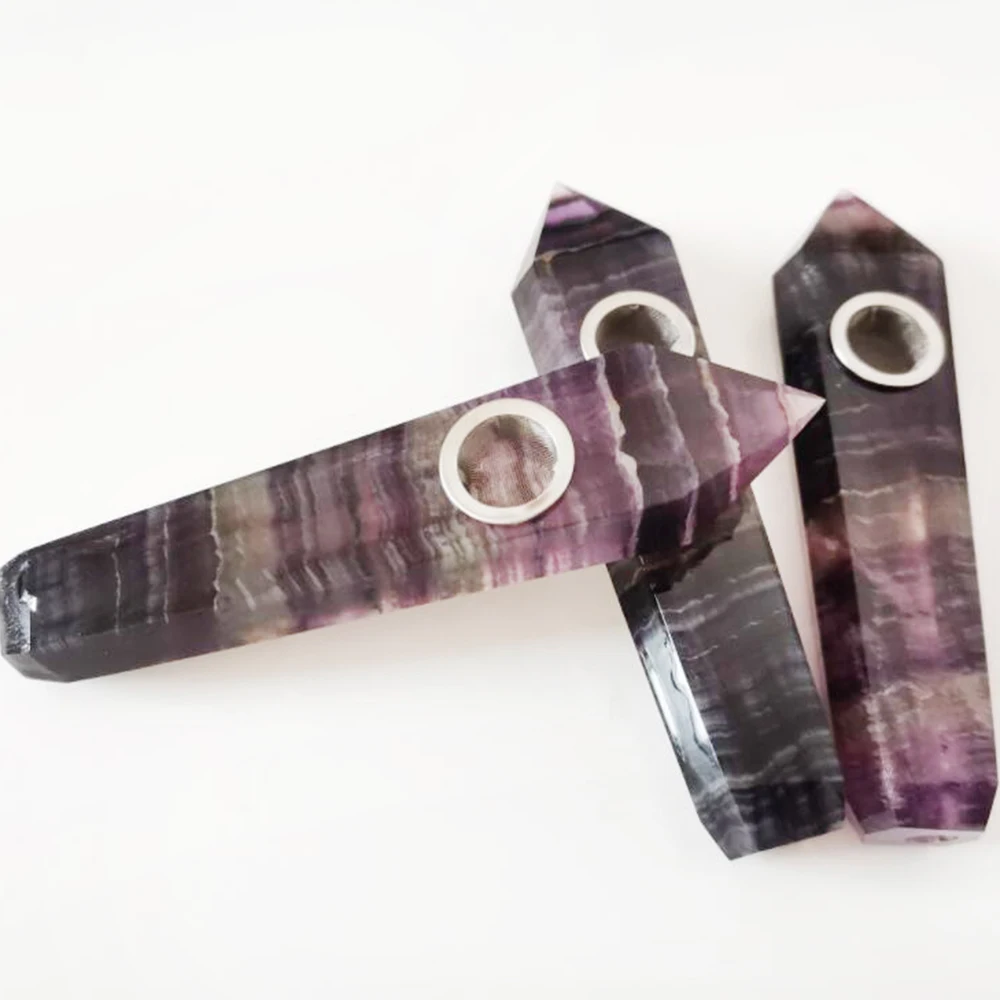 Натуральный флюорит курительная трубка хрустальный камень держатель для табака