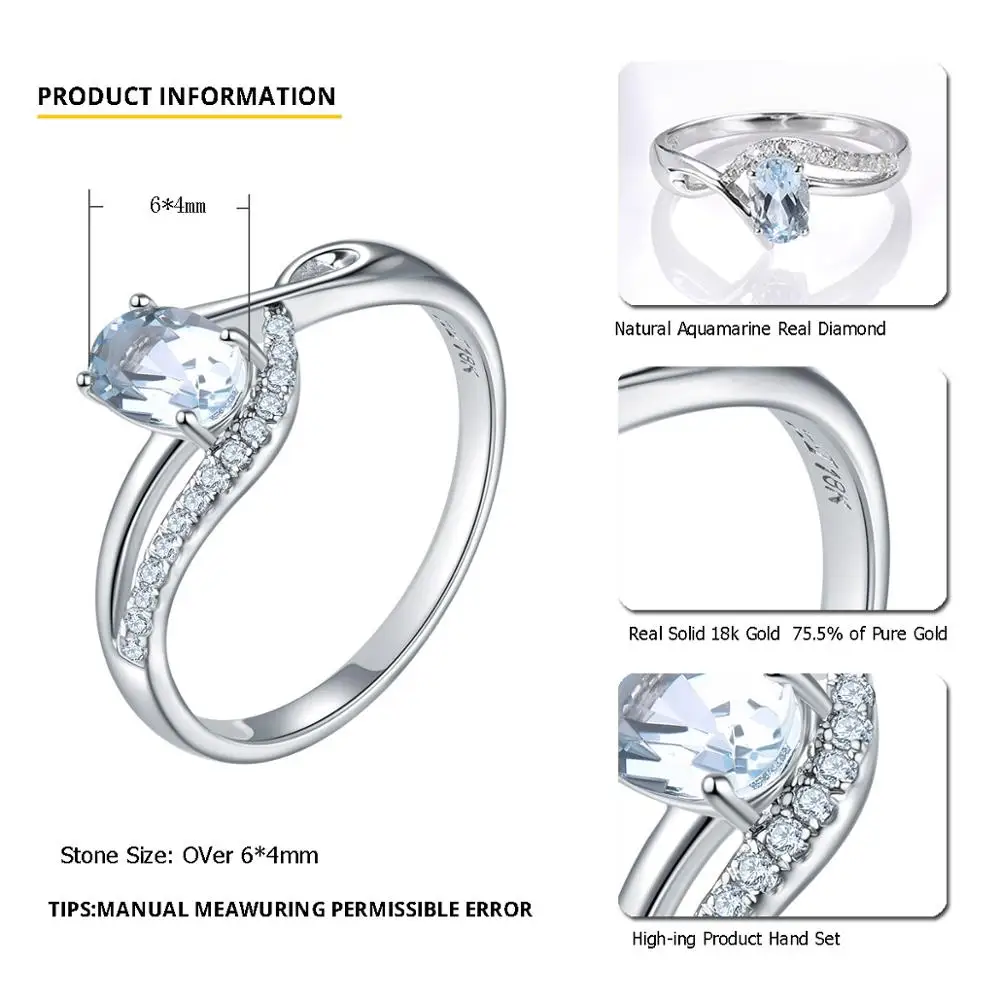 Кольцо с аквамарином LP на заказ подарок день рождения в марте однотонные кольца